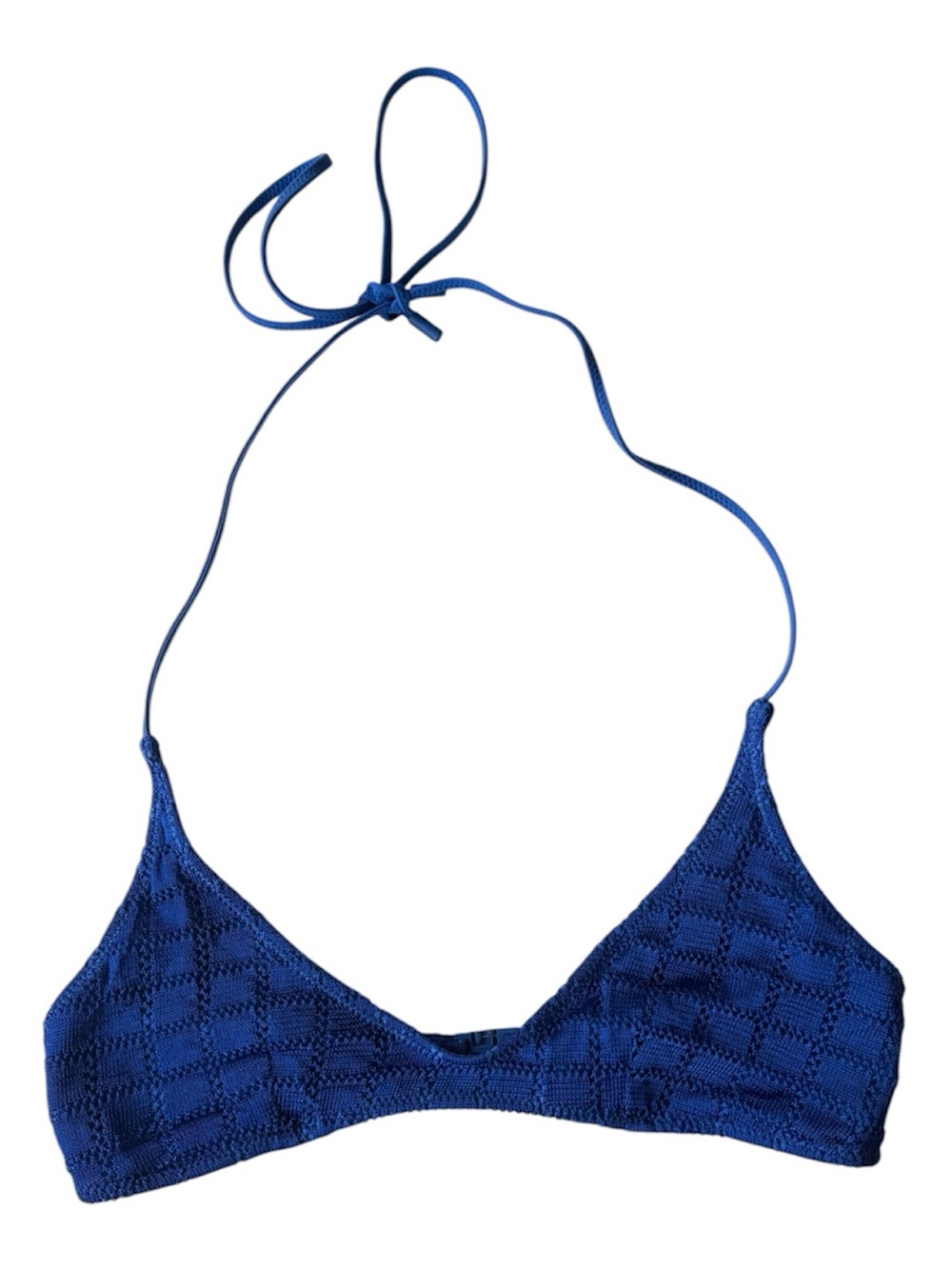 triangl swimwear Royal Blue Crochet Triangle Bikini Top Size Medium